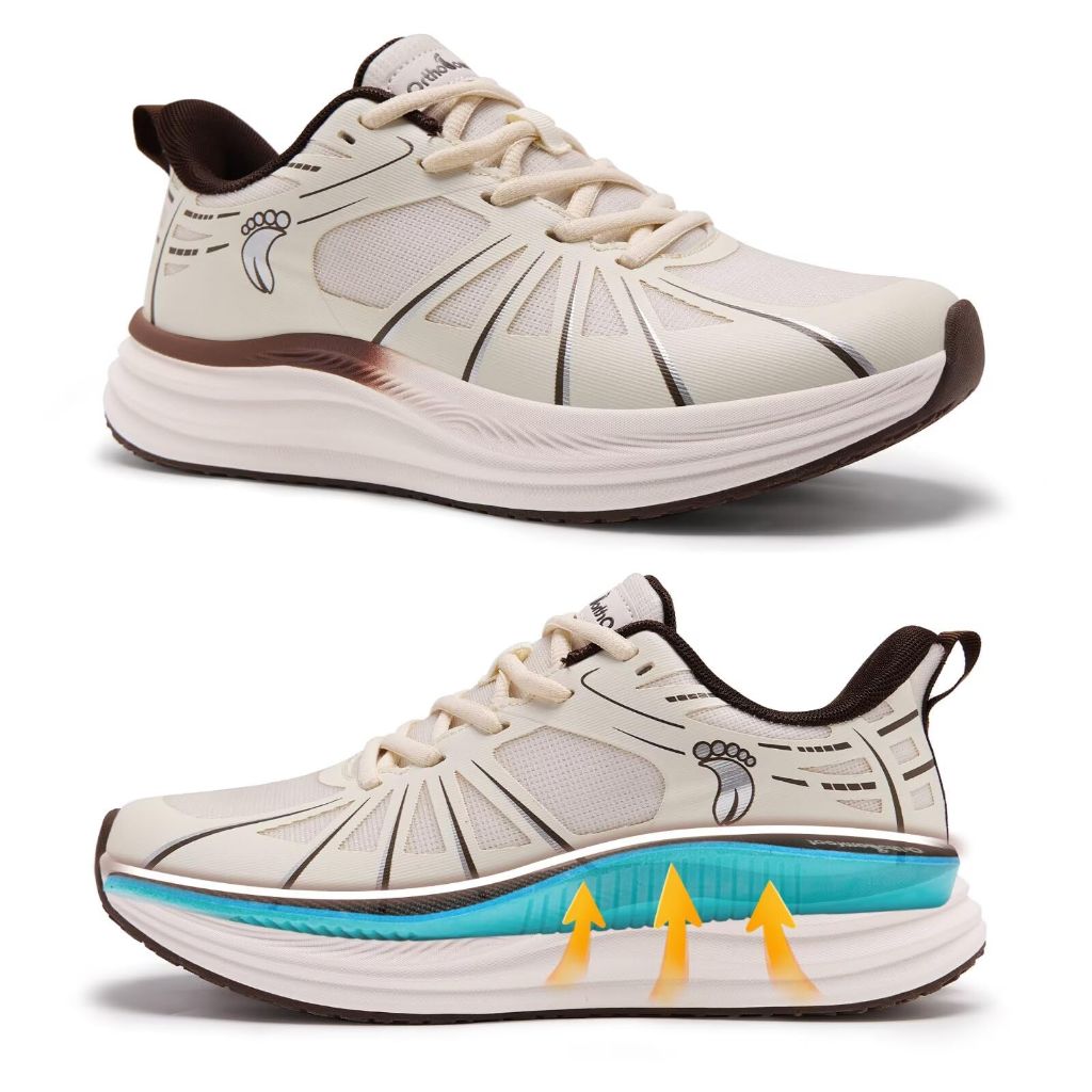 Men's Orthopedic Tennis Sport Walking Shoes, Beige Size 11