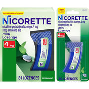 Nicorette Mini Nicotine Lozenges, 4 mg Stop-Smoking Aid, Peppermint Flavor, 101ct (81 Count + 20 Count)