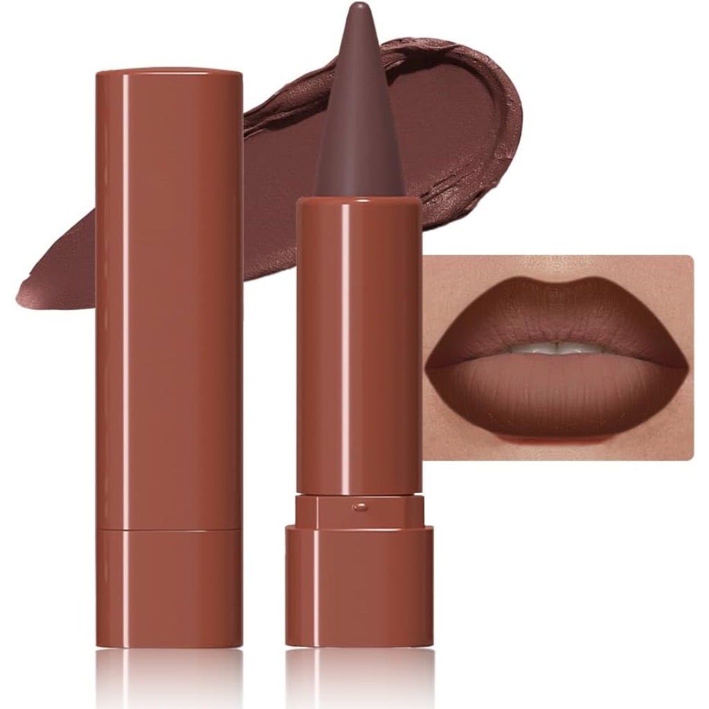 Matte Lip Crayon Lip Liner and Lipstick Combo Sets, Maroon Gradient Matte Lip Bar Lipstick And Lip Liner Set, Contour Gradual Ombre Effect Lip Pencil For Old Women,Long Lasting Waterproof Smudge Proof