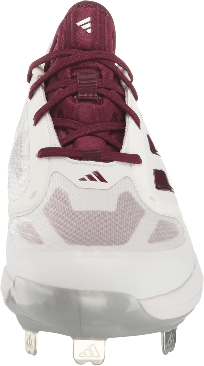 adidas Womens Adizero PureHustle 3 Elite Softball Cleat White/Maroon/Silver, Size 11