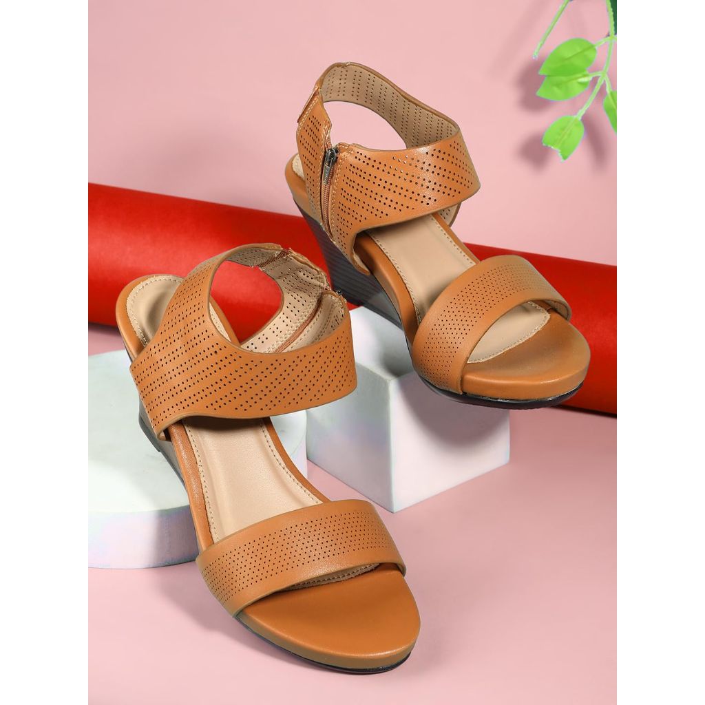 BATA Wedge Heeled Sandals, Dressy Heels, Comfortable Casual with Durable Sole, Cushioned & Lightweight Sole Slip On, Stylish Everyday Footwear for Office, Work, Travel & Outdoor, 6 (UK)