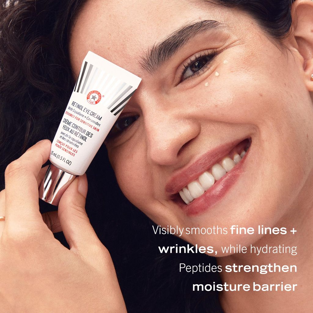First Aid Beauty - Retinol Eye Cream with Squalane + Ceramides, Safe for Sensitive Skin, 0.5 oz