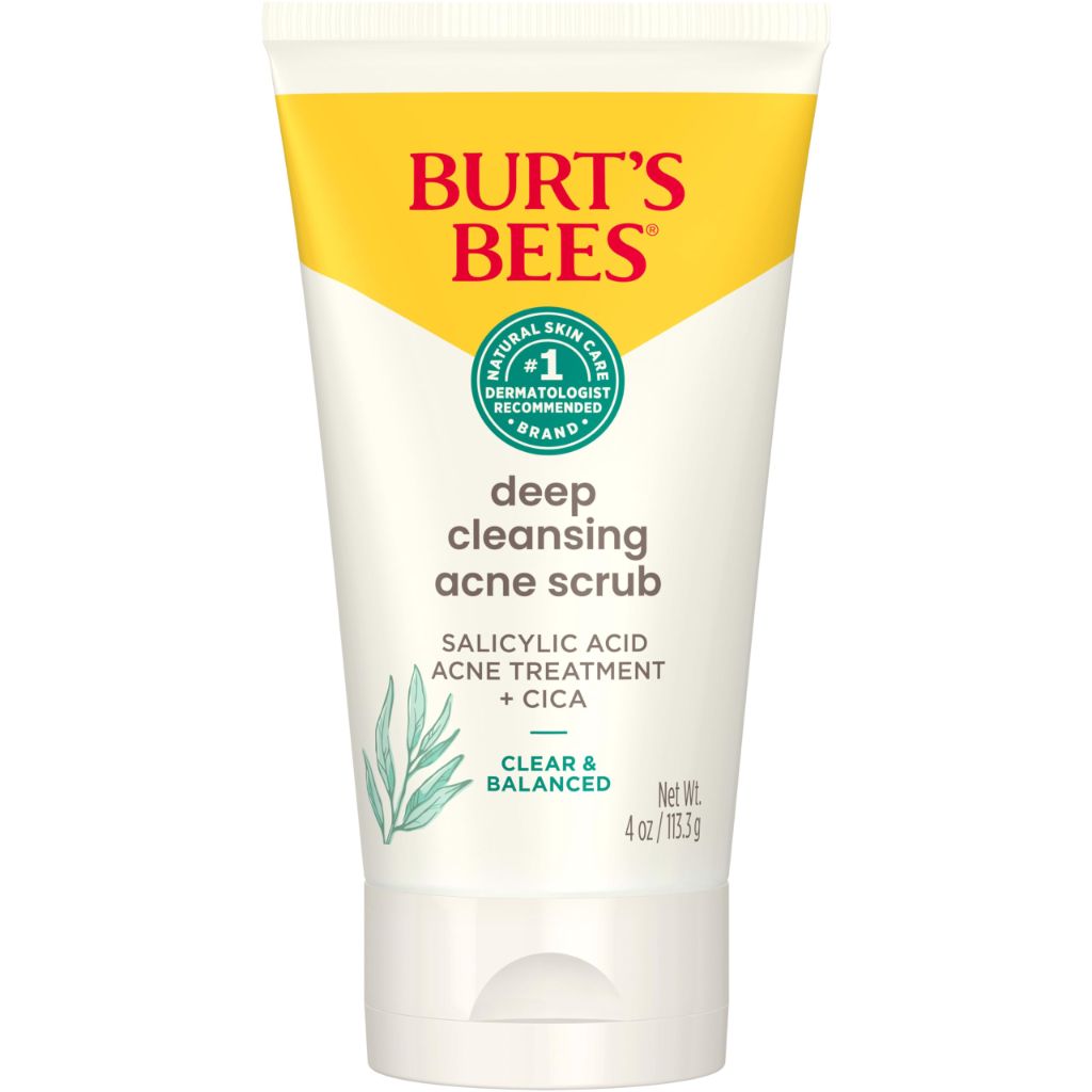 Burt’s Bees Clear and Balanced Deep Cleansing Acne Scrub | 4 Oz