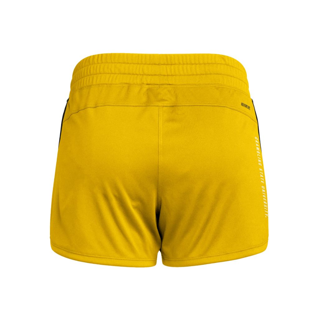 SZ M3" Adidas Women's D4T Woven Grambling State Universtiy Training Shorts, Team Collegiate Gold/Black