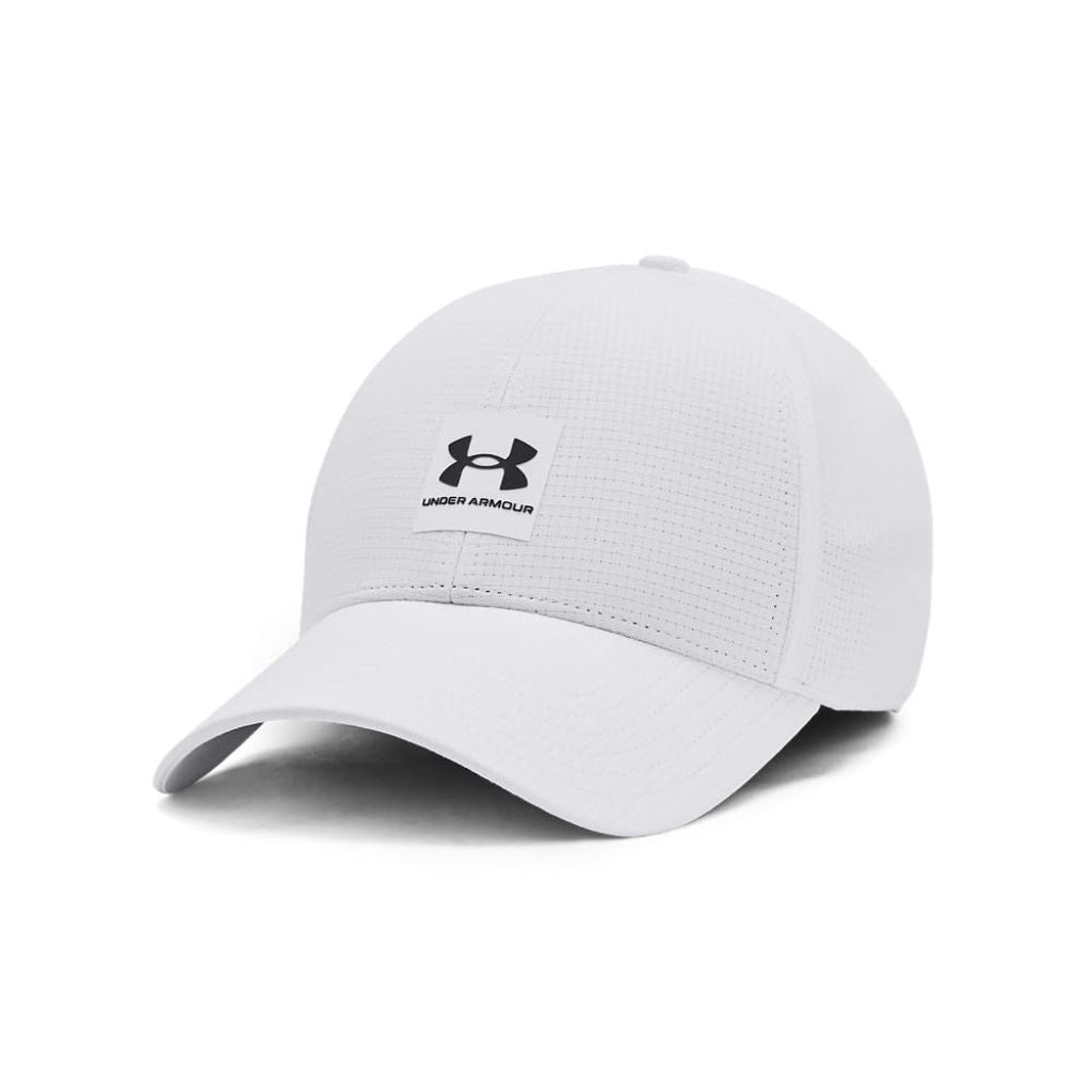 Under Armour Men's Iso-Chill ArmourVent Stretch Fit Hat, (100) White / / Castlerock, Large/X-Large