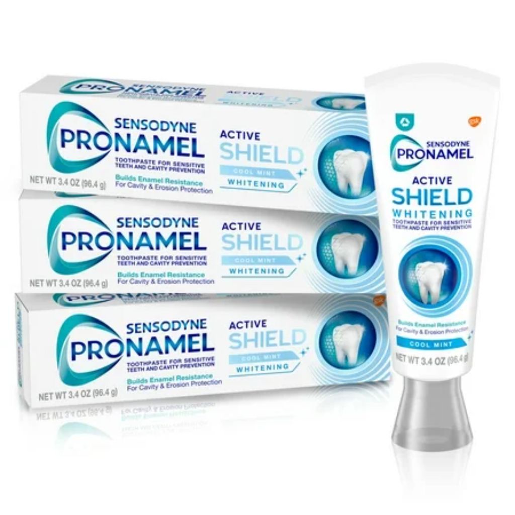 Sensodyne Pronamel Active Shield Whitening Enamel Toothpaste  Cool Mint  3 Pack  3.4 Oz