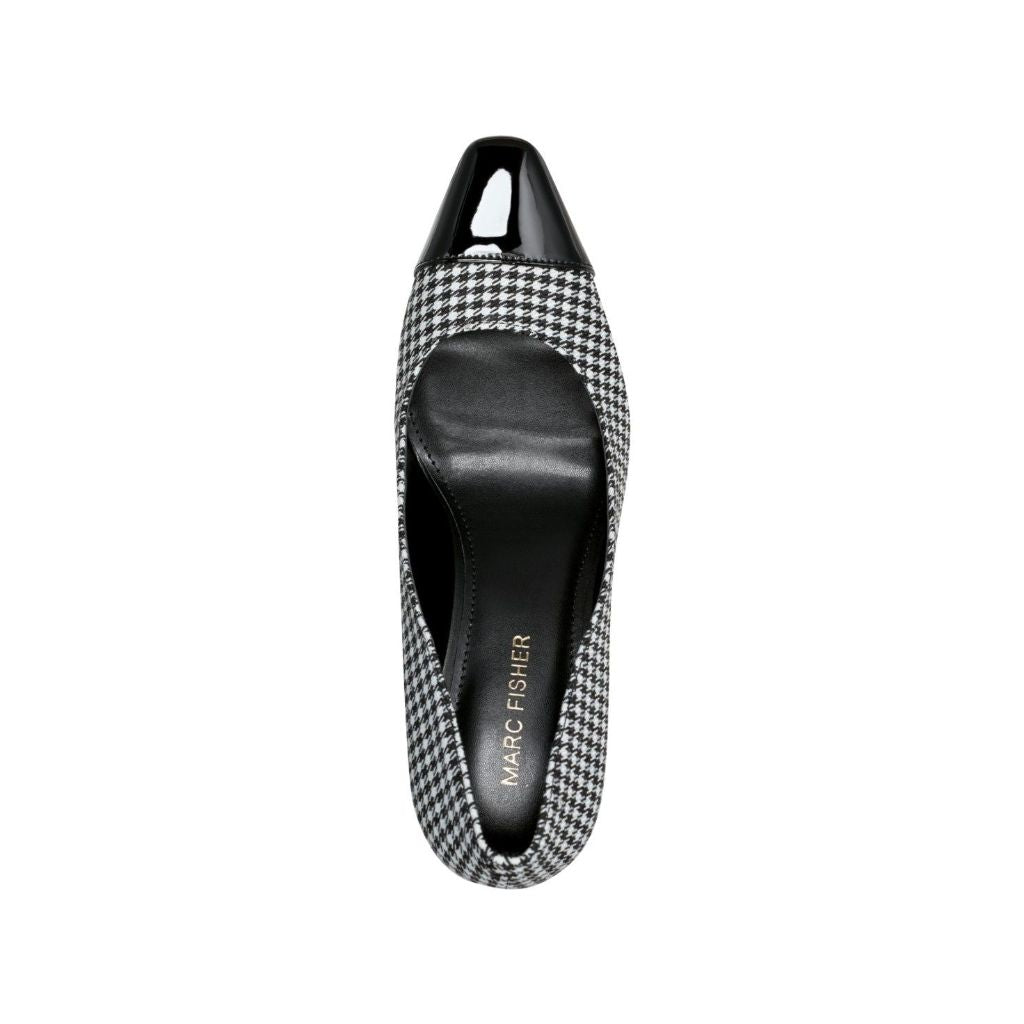 Marc Fisher Women's Kapila Slip-On Snip Toe Dress Pumps - Black/White Multi, Size 9.5