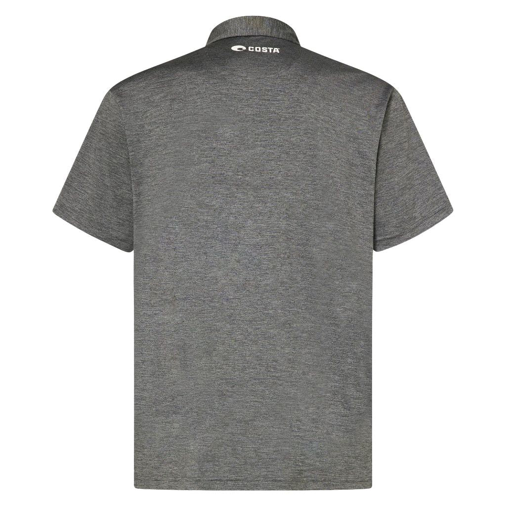 Costa Del Mar Mens Short Sleeve Voyager Polo Shirt, Shark Gray Heather, Medium