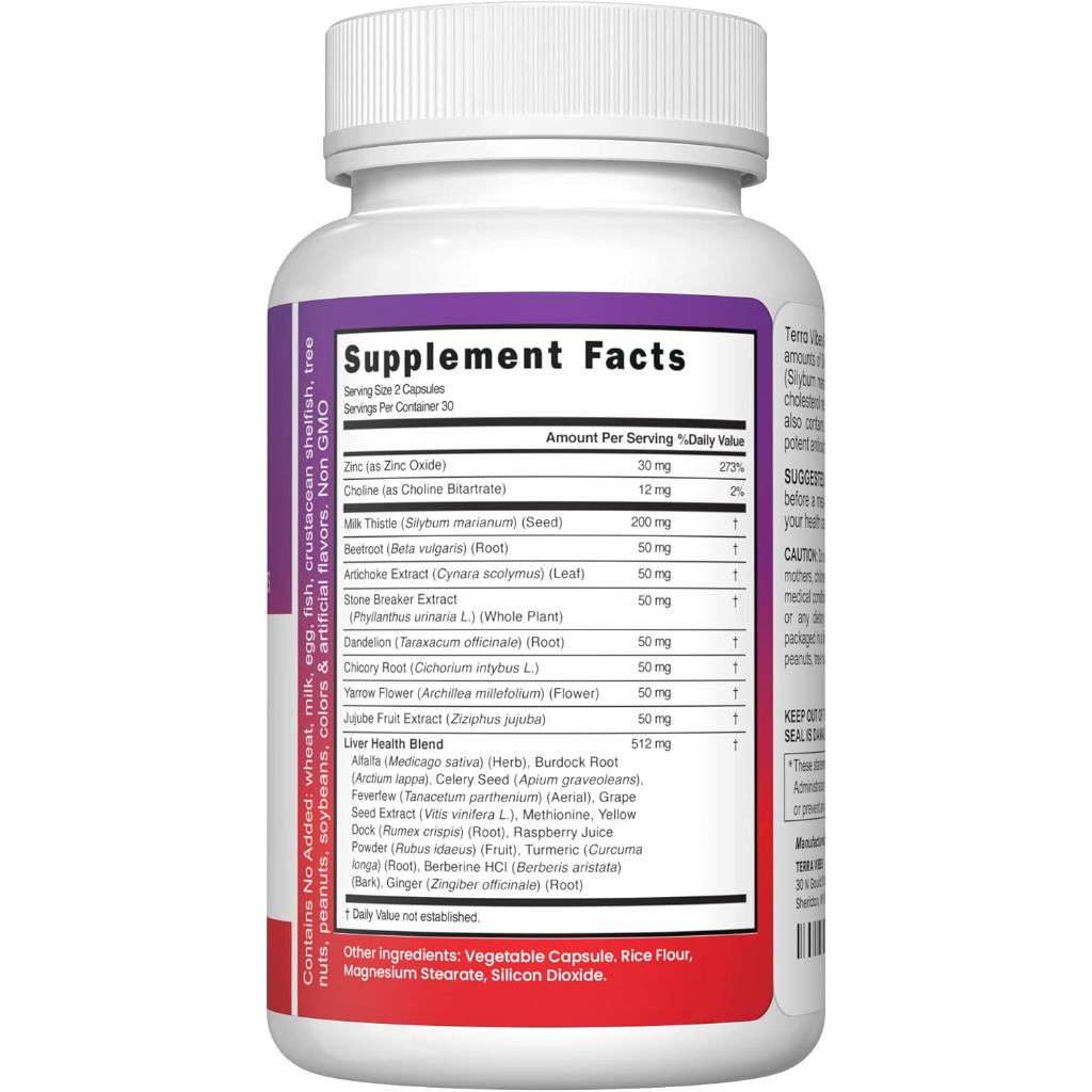 Liver Cleanse Detox Milk Thistle Liver Support 1000mg, 60 capsules