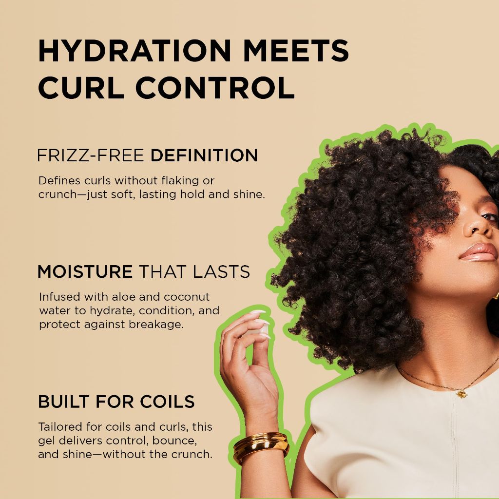 African Pride Moisture Miracle Hydrate & Hold Curl Defining Gel for Curly & Coily Hair, 18oz
