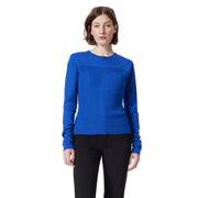 DEE OCLEPPO DO Women's Fiona Rib Stitch Long Sleeve Sweater, Blue, Small