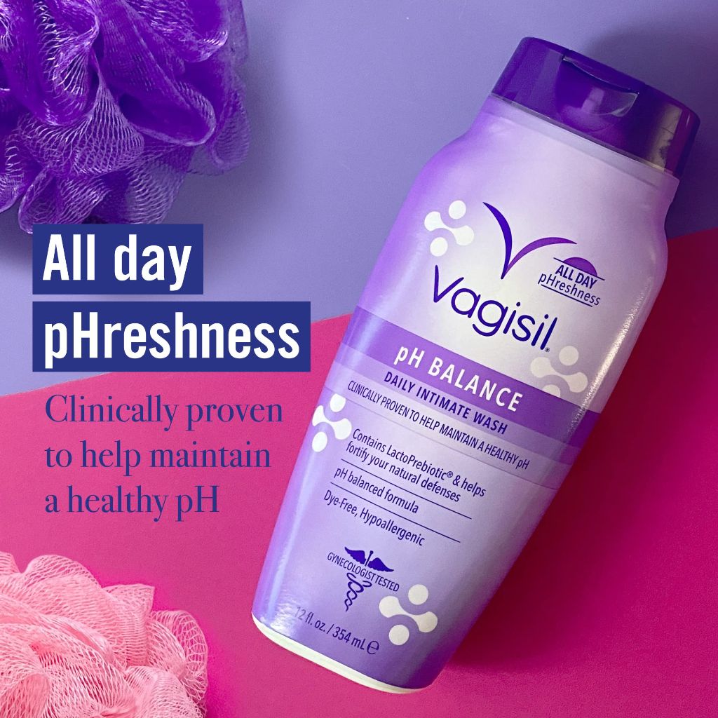 The current title is valid. It contains the brand name (Vagisil), product type (Feminine Wash), and key features (for Intimate Area Hygiene, 12 oz).