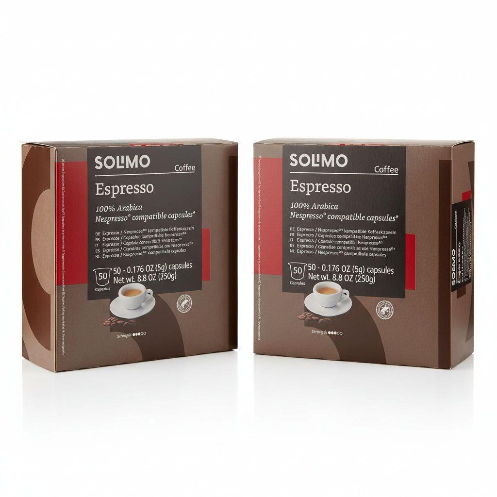 Solimo Nespresso OriginalLine Medium Roast Espresso Capsules - 100ct (2x50 count)