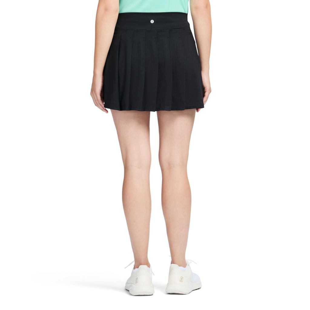 Izod Women's Activewear Pleated Skort with Athletic Performance Stretch, Black Back Pleat, X-Large