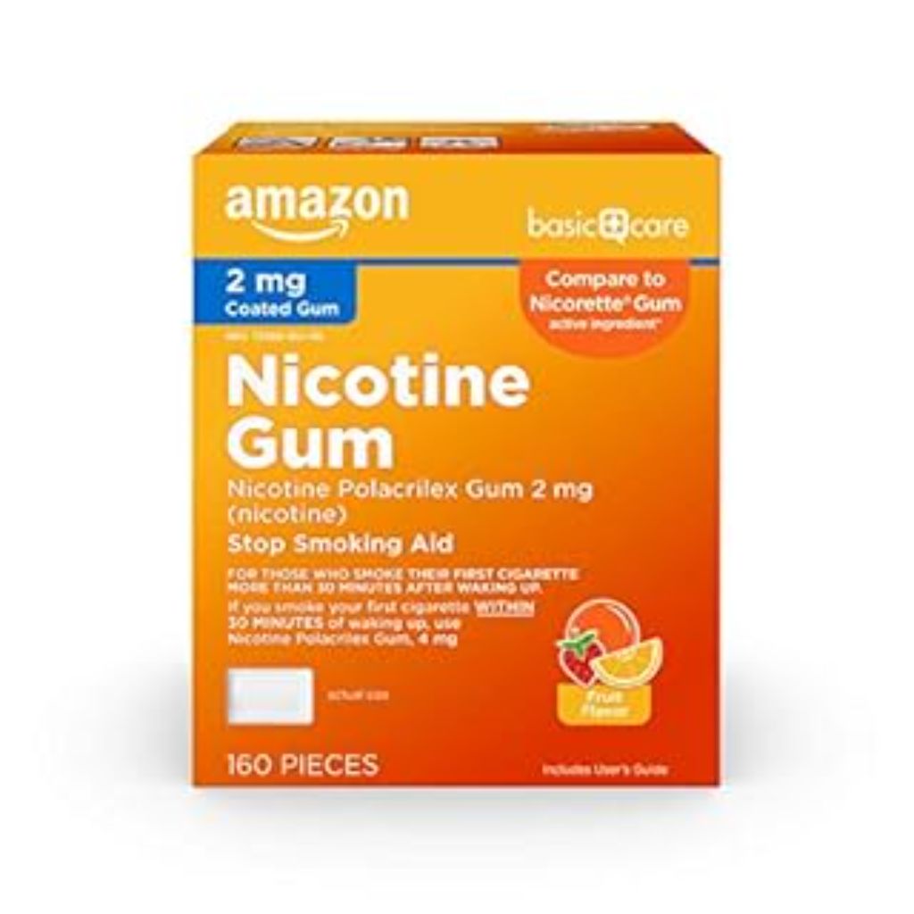 Amazon Basic Care Nicotine Polacrilex Gum, 2 Mg (nicotine), Fruit Flavor, 160 Count (B07KXNHSCY)