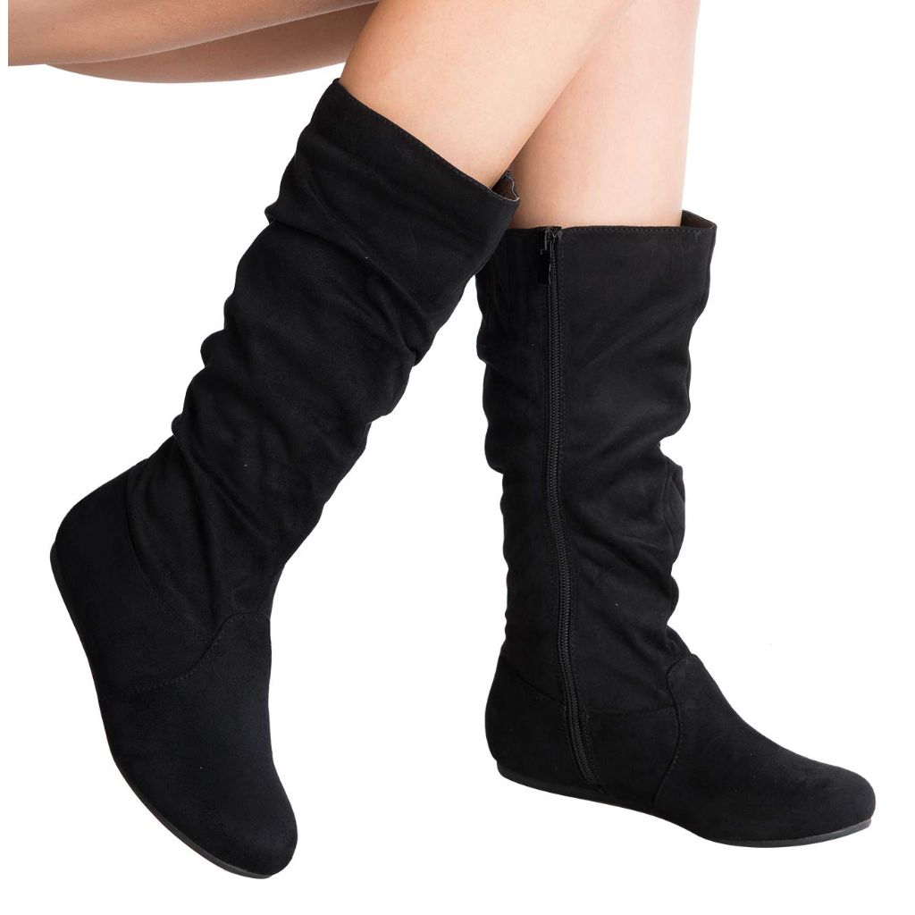 OLIVIA K Womens Slip On Casual Boots, Black - size 7.5