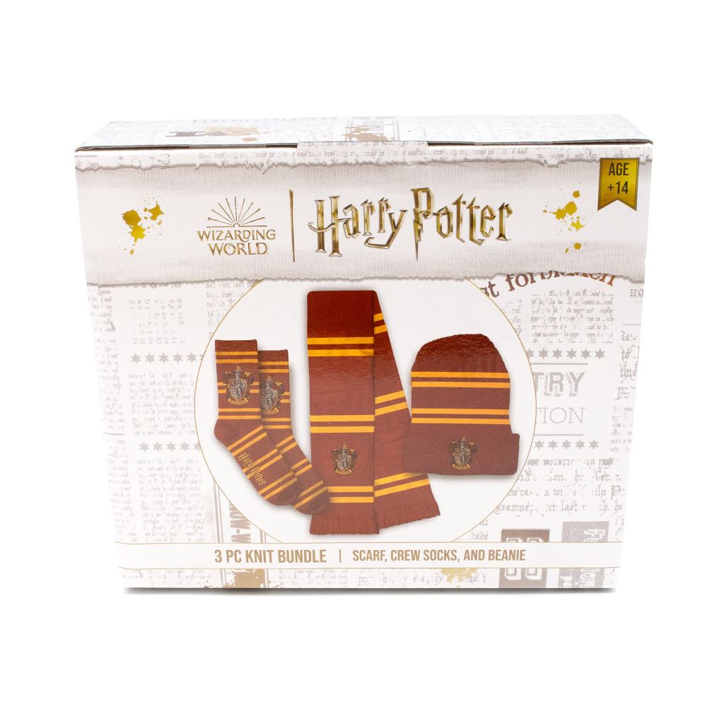 Culture Fly - Harry Potter Gryffindor Premium Knit Scarf, Beanie, Socks Gift Set