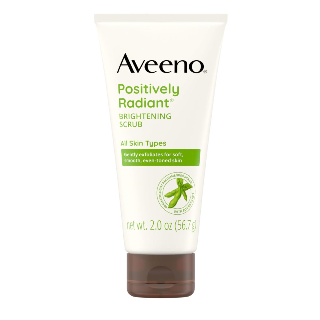 Aveeno Positively Radiant Skin Brightening Exfoliating Daily Facial Scrub, Travel Size, 2 oz