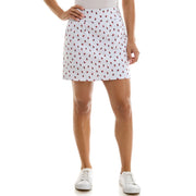 Zac & Rachel Women's New Millennium Plus Size Pull-On Skort, White/Poppy Red, 18W