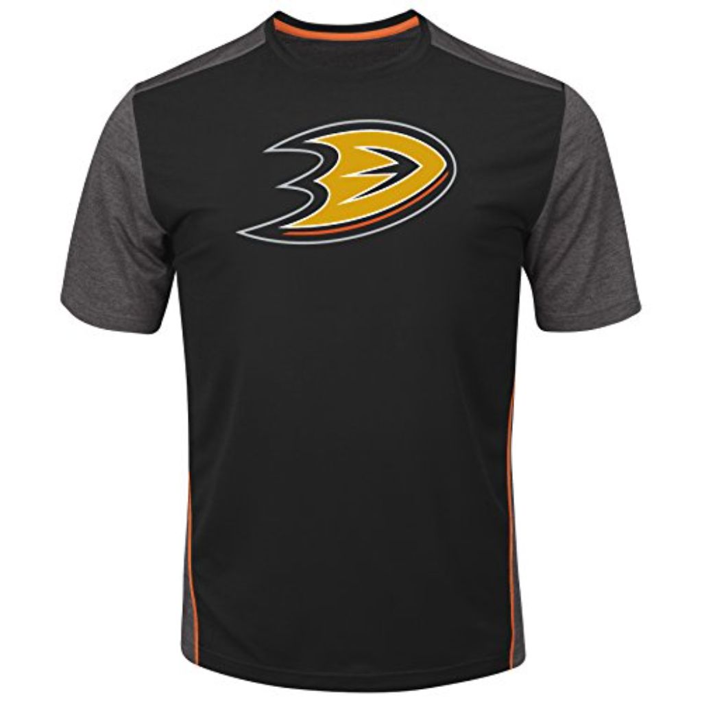SZ 3XT, NHL Anaheim Ducks Men's Big & Tall Short Sleeved Poly Screen Tee, | Black