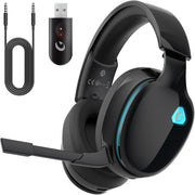 Wireless Gaming Headset 2.4GHz for PS5, PS4 Fortnite/Call of Duty/FPS - Black