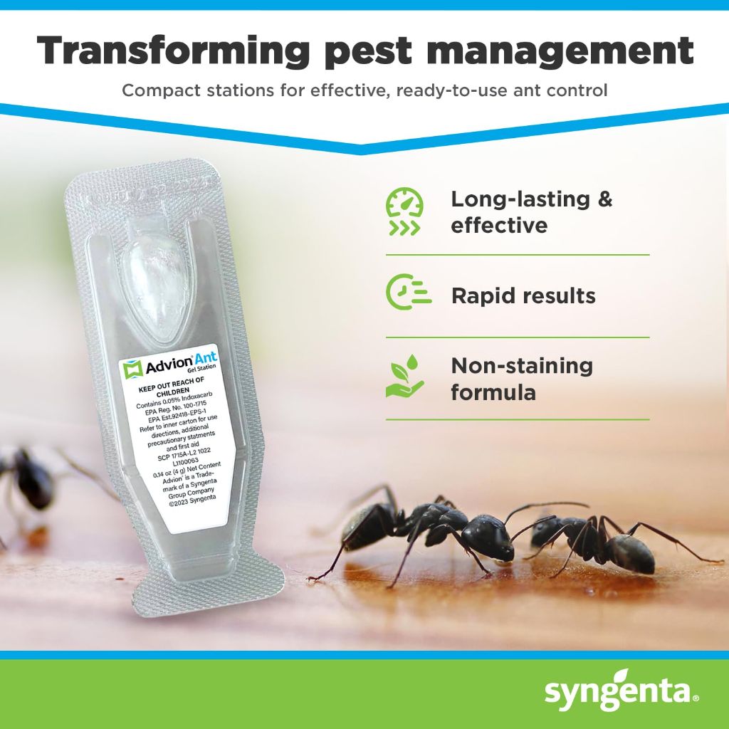 Syngenta Advion Ant Gel Station Insecticide, Ready-to-Use Gel Bait with Indoxacarb - 1 Box (3 Total Stations)