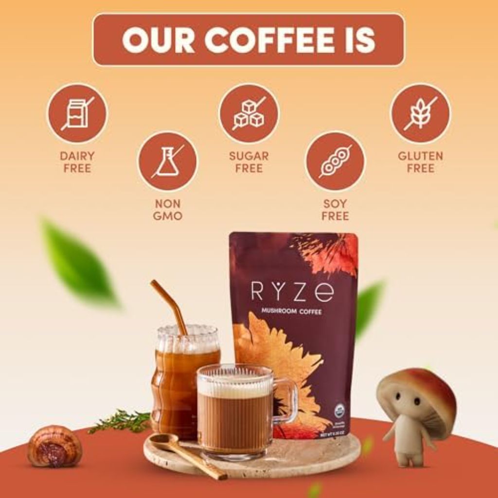 RYZE SUPERFOODS Mushroom Coffee, 30 servings