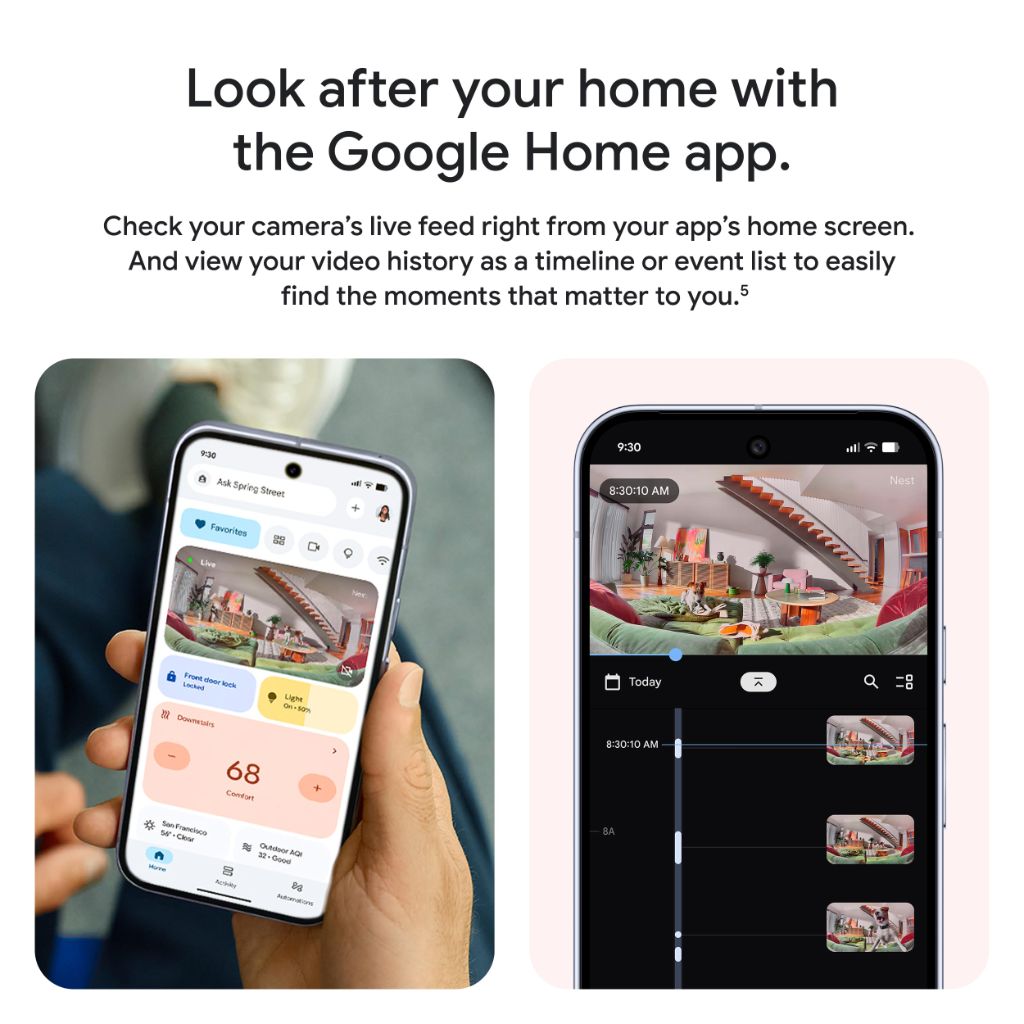 Google Nest Cam Indoor (Wired, 3rd Gen)  - Snow