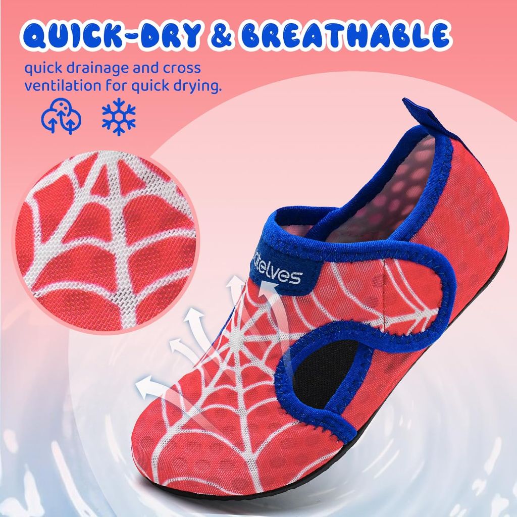 WateLves Kids Water Shoes Toddler - Red/Blue, Size 18/19