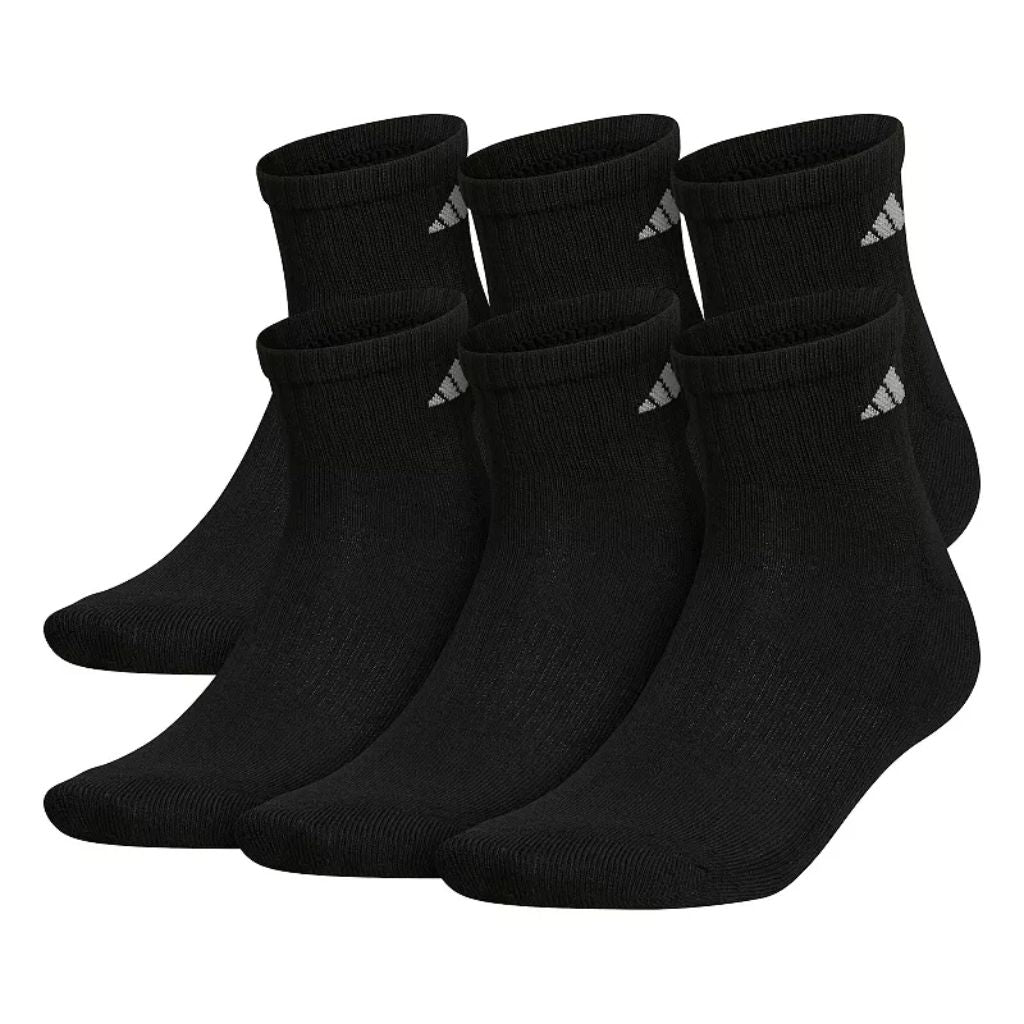 Adidas Men's Cushioned Quarter Extended Size Socks, 6-Pack XL