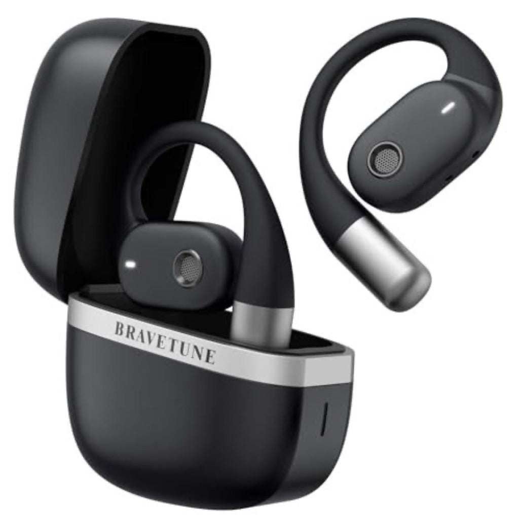 LovinFive Open Ear True Wireless Earbud Headphones w/Charging Case - Black