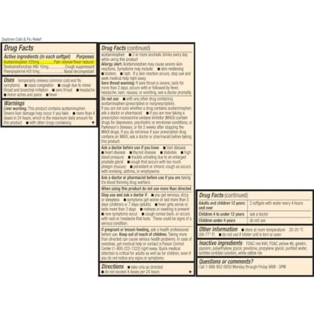 HealthA2Z® Daytime | Cold & Flu Medicine | Powerful Multi-Symptom Daytime(20 Softgels) (Daytime Cold & Flu Medicine (20 Count Pack of 1))