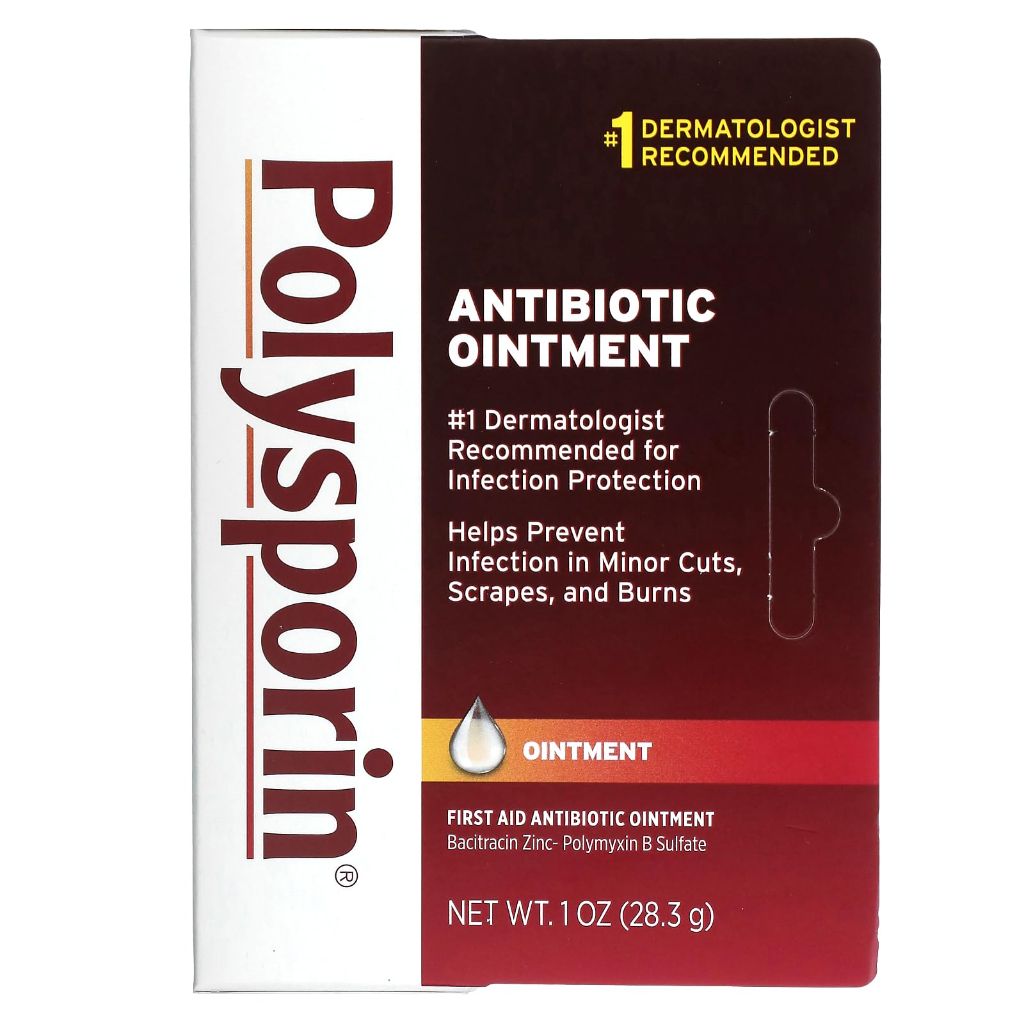 Polysporin First Aid Topical Antibiotic Skin Ointment With Bacitracin Zinc & Polymyxin B Sulfate, 1 oz