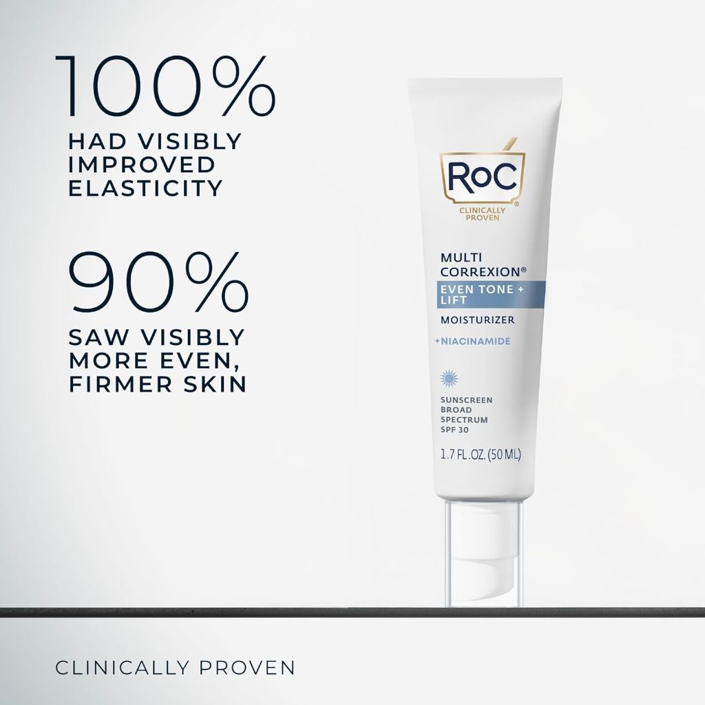 RoC Multi Correxion 5 in 1 Anti-Aging Daily Facial Moisturizer for Adults (1.7 oz) with Night Cream Packette (Packaging May Vary)