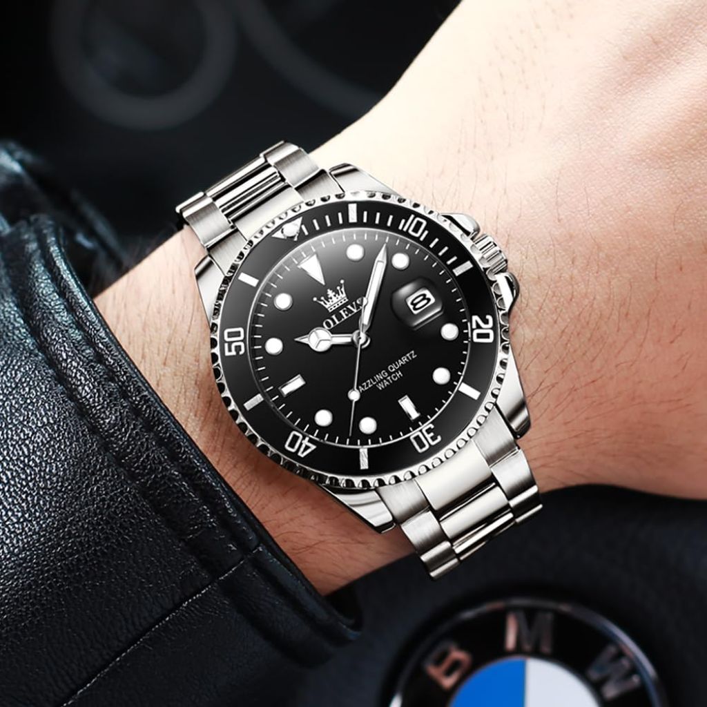 OLEVS Luxury Watches for Men Big Face Stainless Steel | Analog Quartz