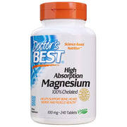 Doctor's Best High Absorption Magnesium 100% Chelated Vitamin | 200 Mg | 240 Tabs