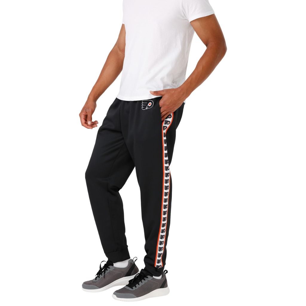 FOCO Men's Standard NHL Team Color Stripe Logo Track Suit Pants (Small)