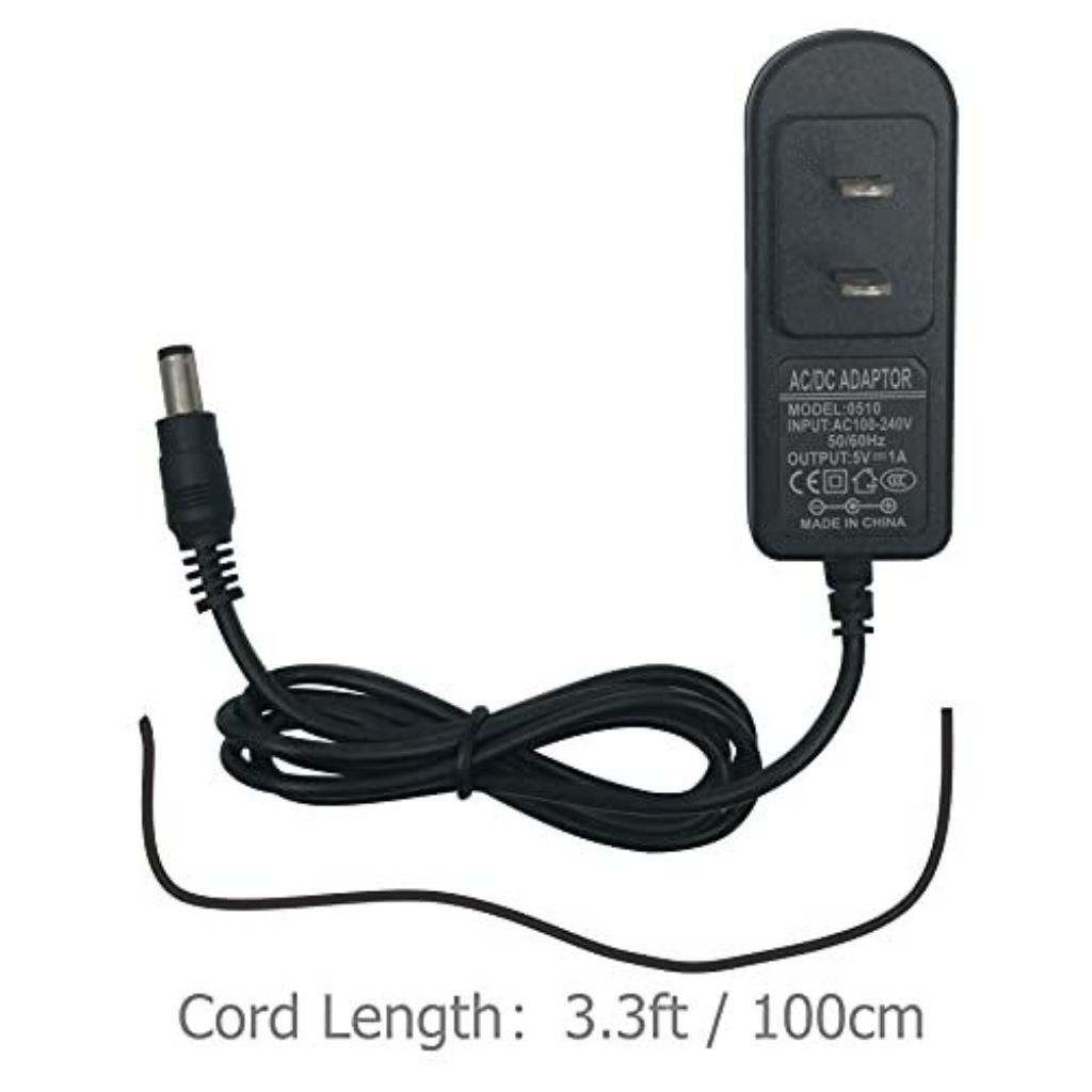 Excelity AC-DC 5V 1A Wall Charger Power Adapter with Plug 5.5 X 2.5mm / 5.5 X 2.1mm