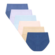 Hanes Pure Comfort Women's Organic Cotton Briefs - Assorted Colors, Size 9 (6 Pairs)