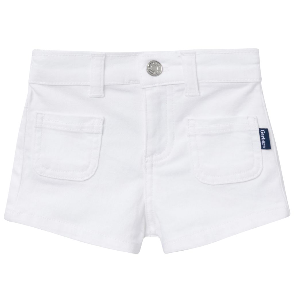 Gerber Baby Toddler Girls' Twill Shorts, White - size 4T