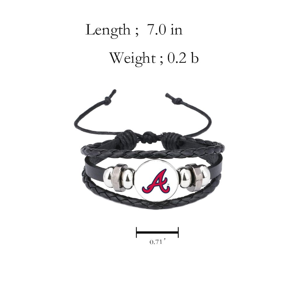 Ukofhgg For Braves black woven casual fashion jewelry bracelet, suitable for giving to Atlanta friends (BB-03)