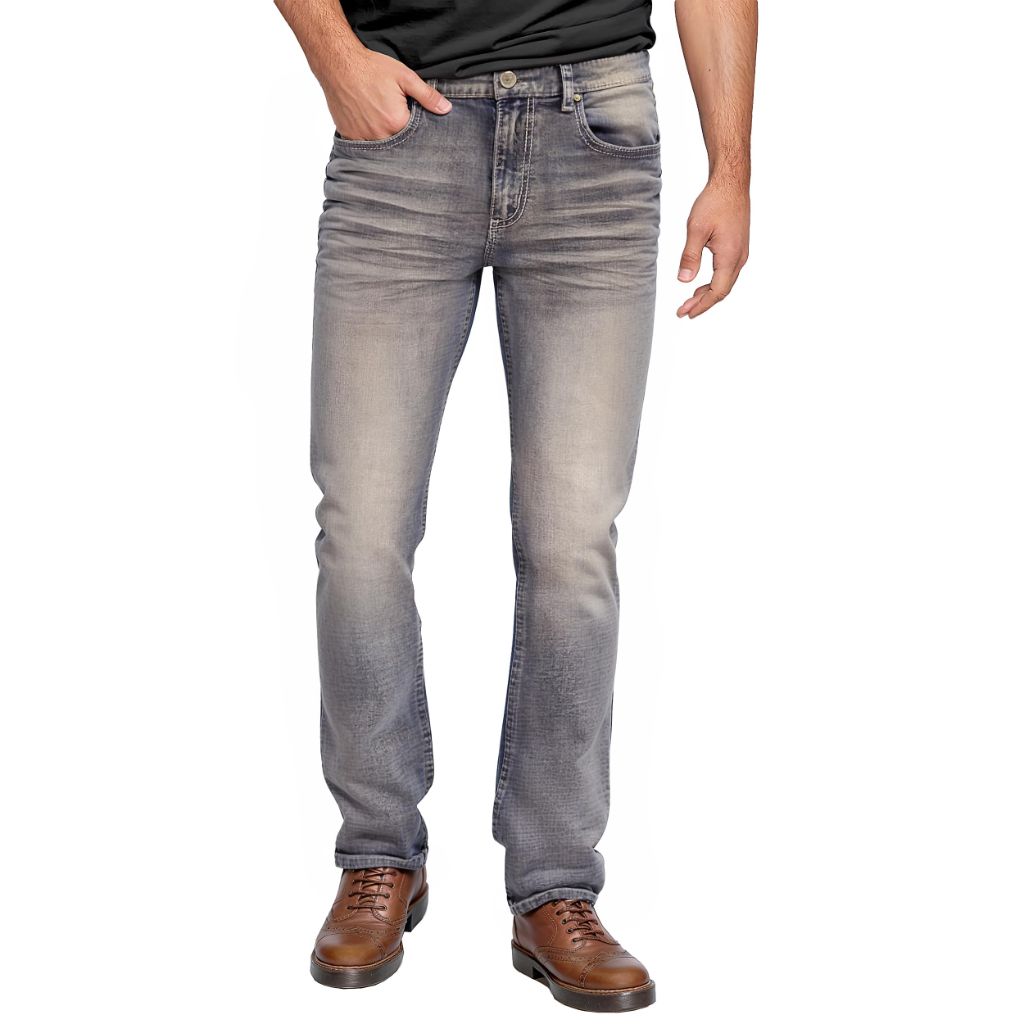 ETHANOL Men's Slim/Straight Fit Stretch Denim Jean – MEDIUM WASH, 36X32