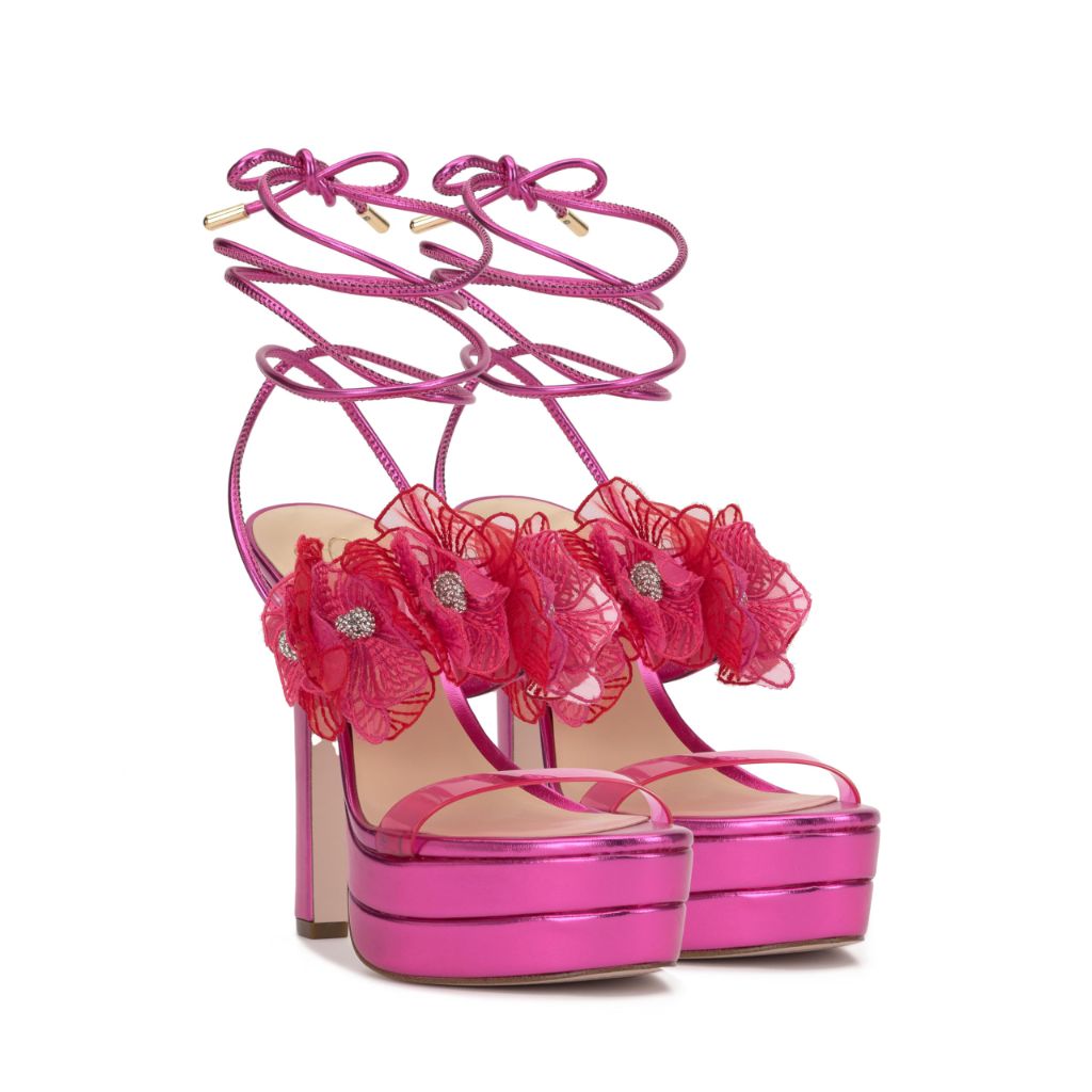 Jessica Simpson Iyla Flower Double Platform Sandal, Pink Jewel - size 7.5M