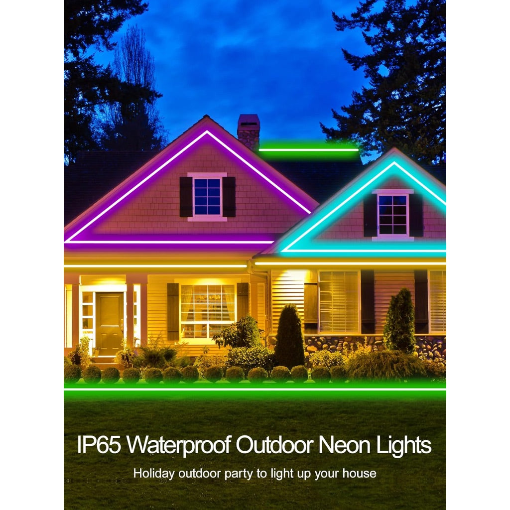 32.8ft LED Color Changing Rope Lights for Bedroom w/Music Sync, Remote & App Control, IP67 Waterproof