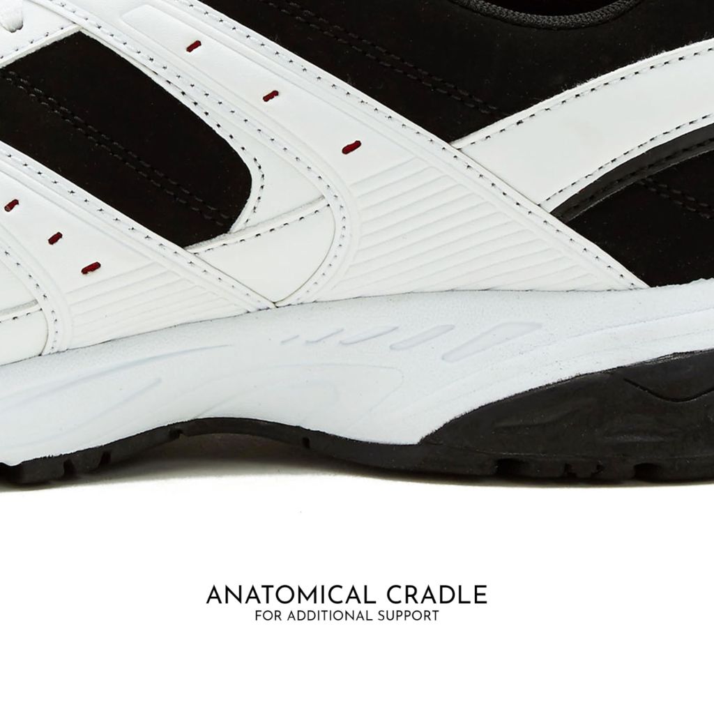 Avia Avi-Verge Mens Sneakers - Cross Trainer Mens Tennis Shoes,  White/Black/Red, Size 8 X-Wide