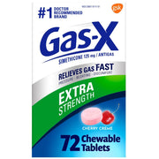 Gas-X Extra Strength Anti-gas Cherry Creme Chewable Tablets to Relieve Excess Gas - 72ct (DAMAGED BOX)