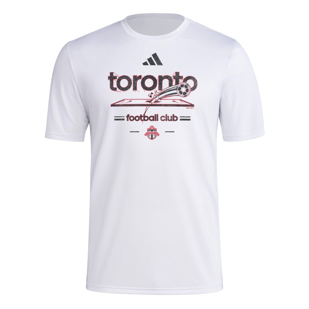 adidas Men's MLS Soccer Pre-Game Short Sleeve T-Shirt - Toronto FC, White (Medium)