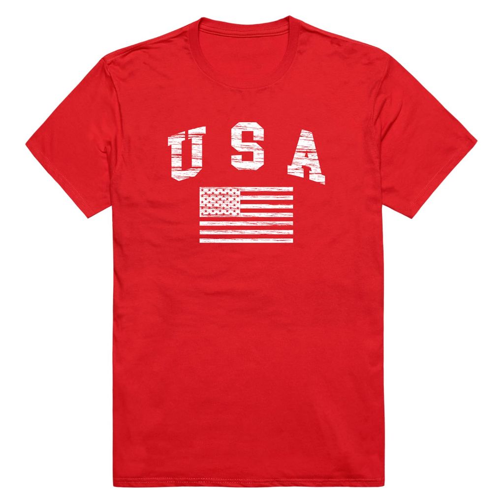 Delta Ringspun-Distressed American Flag USA 2 Red, Small