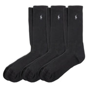 Polo Ralph Lauren Men's Tech Athletic Crew Sock 3pk, Black - Size 12-17