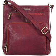 ESTALON Women's Real Leather Crossbody Purse With Adjustable Sling Strap - Medium Size Crossover Shoulder Hand Bag